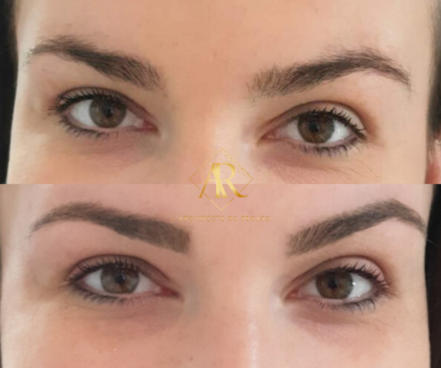 Microblading sourcils femme résultat naturel